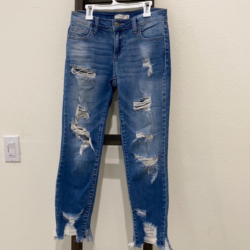 Distressed jeans